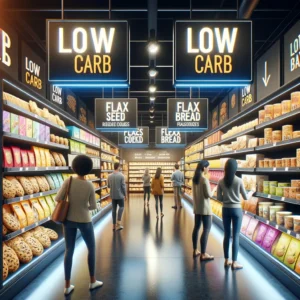 shoppers in a low carb grocery aisle