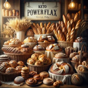 An image of attractive, healthy bread products, made with Keto PowerFlax Baking Mix