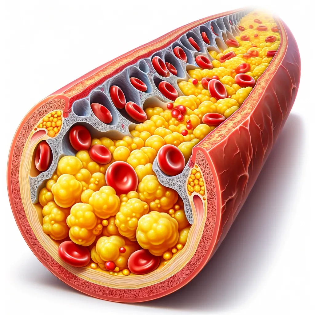 A partially blocked artery and high triglycerides
