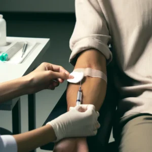 An image of a man getting a blood test.