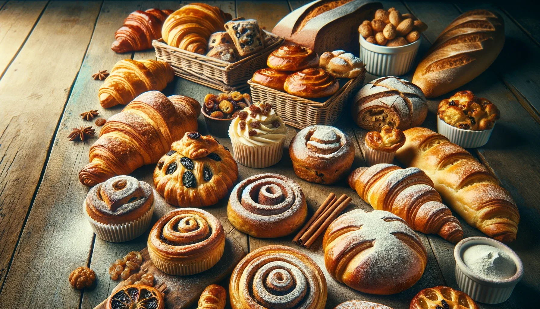 A selection of healthy, freshly-baked, bakery items produced with the Keto PowerFlax Baking Mix, as part of Food is Medicine.