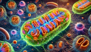 A graphic depicting mitochondria
