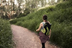 A young woman on a nature walk