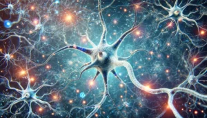 A vibrant image depicting brain neurons.